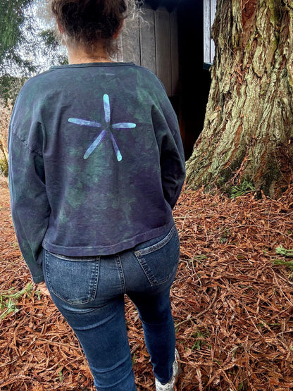 Mellow Seas Jellyfish Batik Long Sleeve Batik T-Shirt Batikwalla by Victoria 