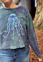 Mellow Seas Jellyfish Batik Long Sleeve Batik T-Shirt Batikwalla by Victoria Medium 
