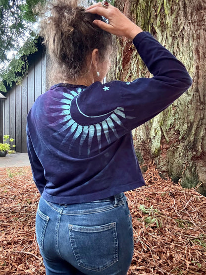 Pacific Moon Long Sleeve Batik T-Shirt Batikwalla by Victoria Small 