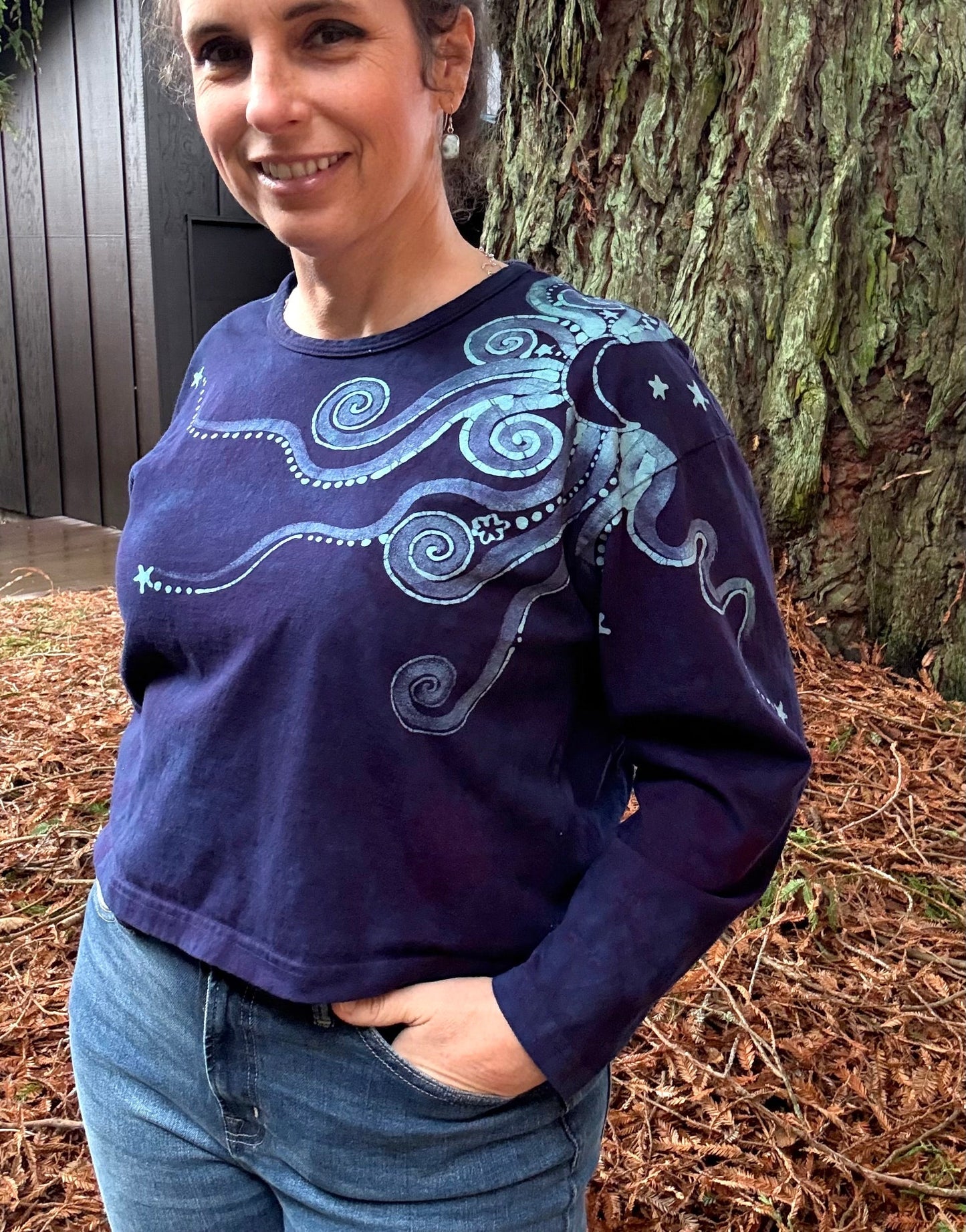 Pacific Moon Long Sleeve Batik T-Shirt Batikwalla by Victoria 