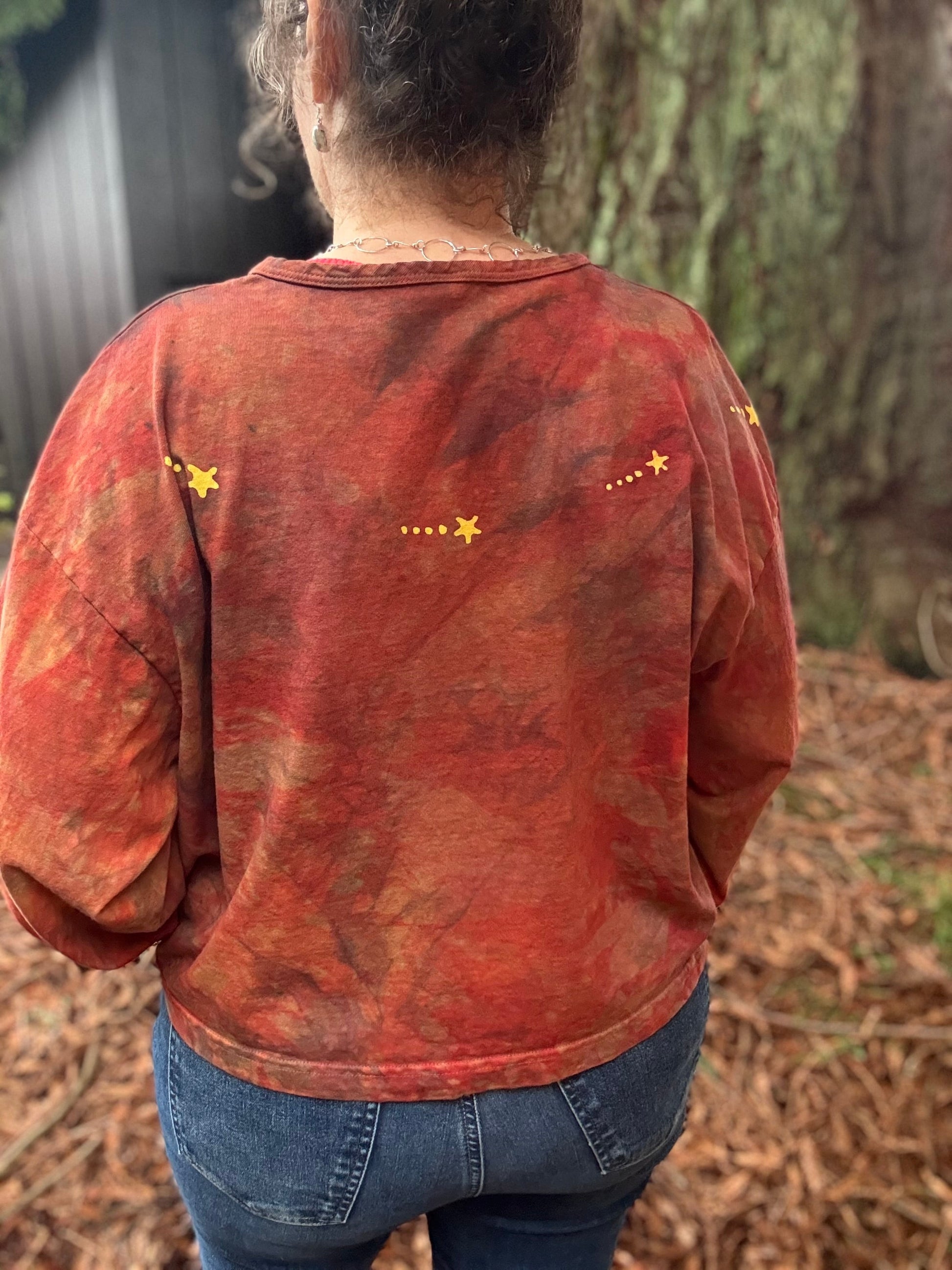 Fire Sun Mandala Long Sleeve Batik T-Shirt Batikwalla by Victoria 