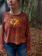 Fire Sun Mandala Long Sleeve Batik T-Shirt Batikwalla by Victoria XL 