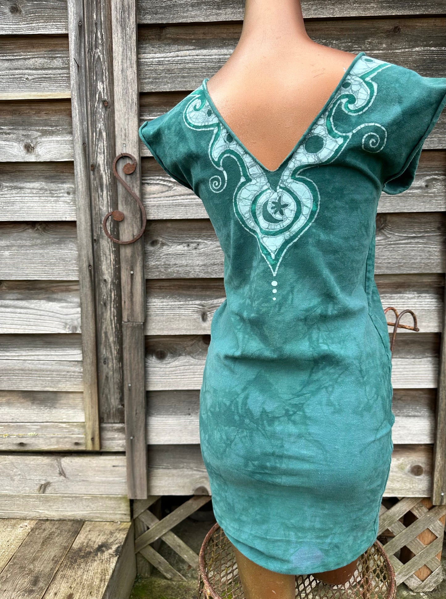 Batik Tunic Tank Dress - Aqua Orb Tops batikwalla 