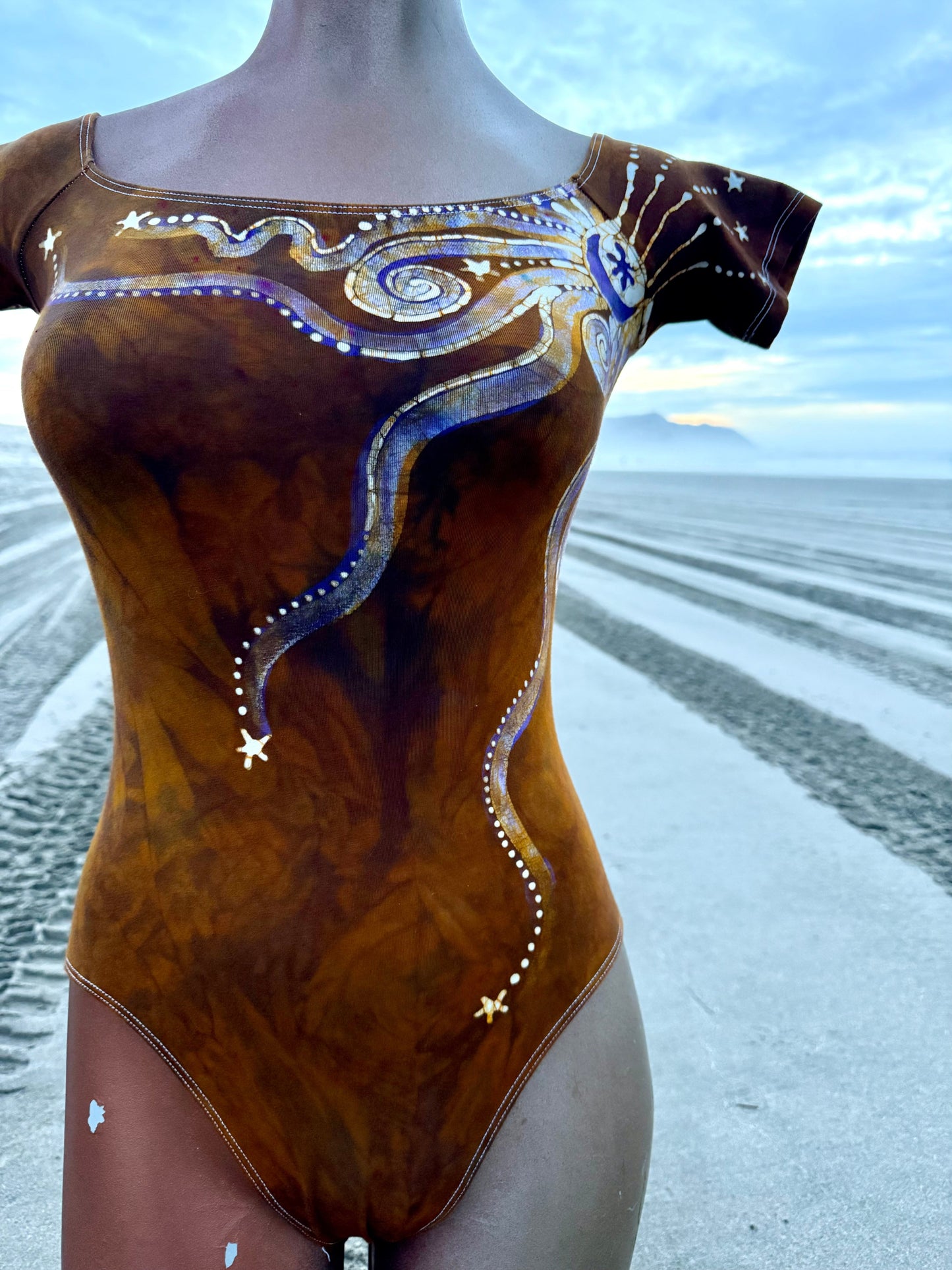 Golden Moon Batik Leotard Batikwalla by Victoria Small 