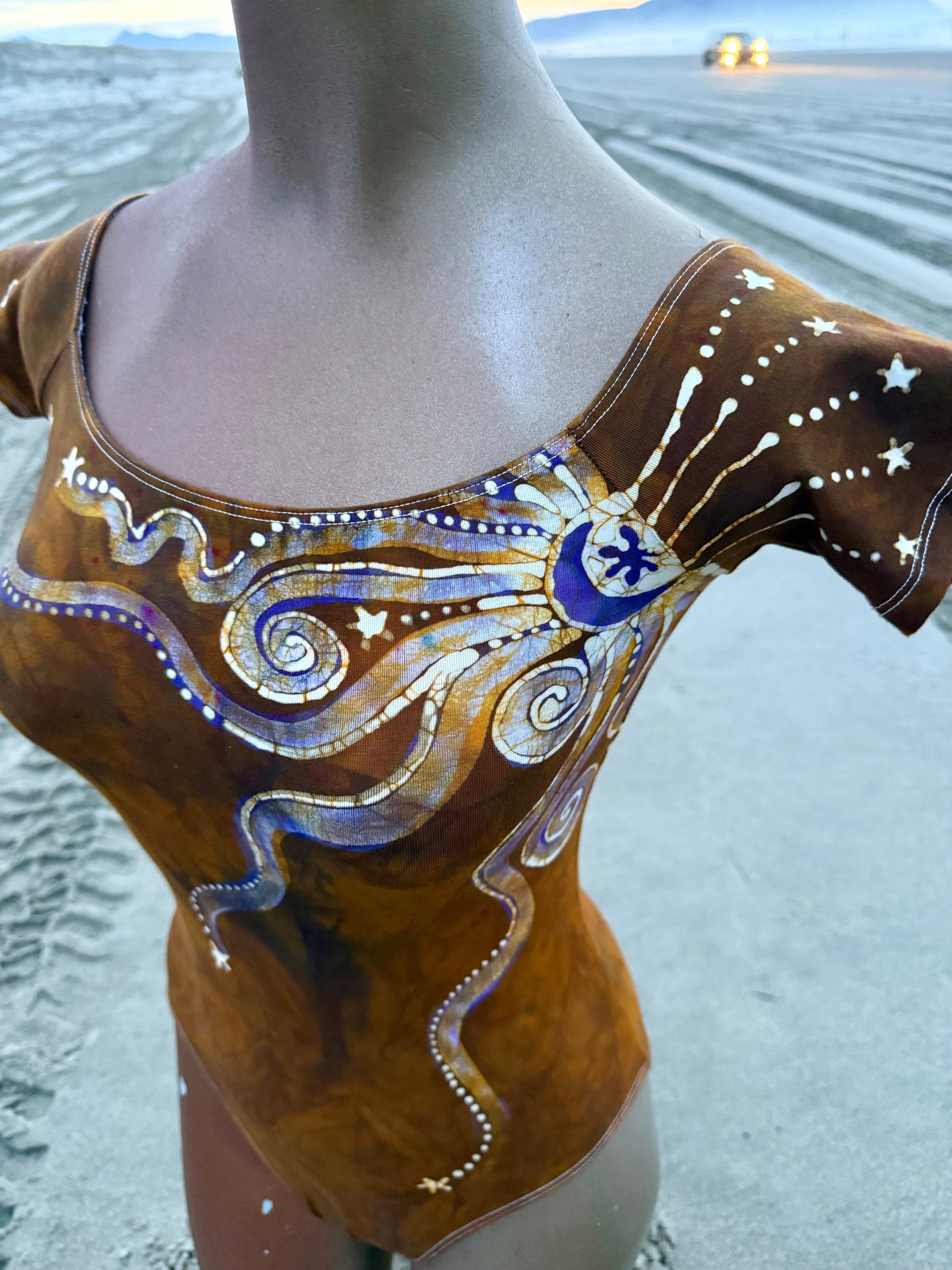 Golden Moon Batik Bodysuit Batikwalla by Victoria 