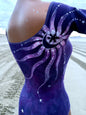 Deep Purple Sun Eclipse Batik Leotard Batikwalla by Victoria Medium 