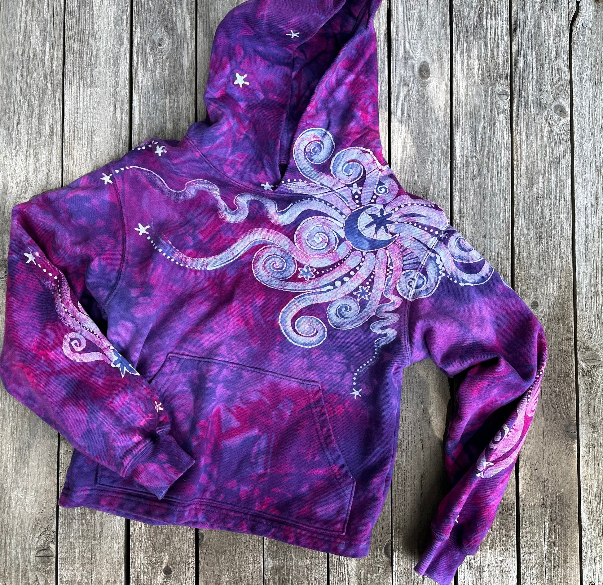 Magenta Moonbeams - Pullover Batikwalla Hoodie - One Size hoodie batikwalla OS 