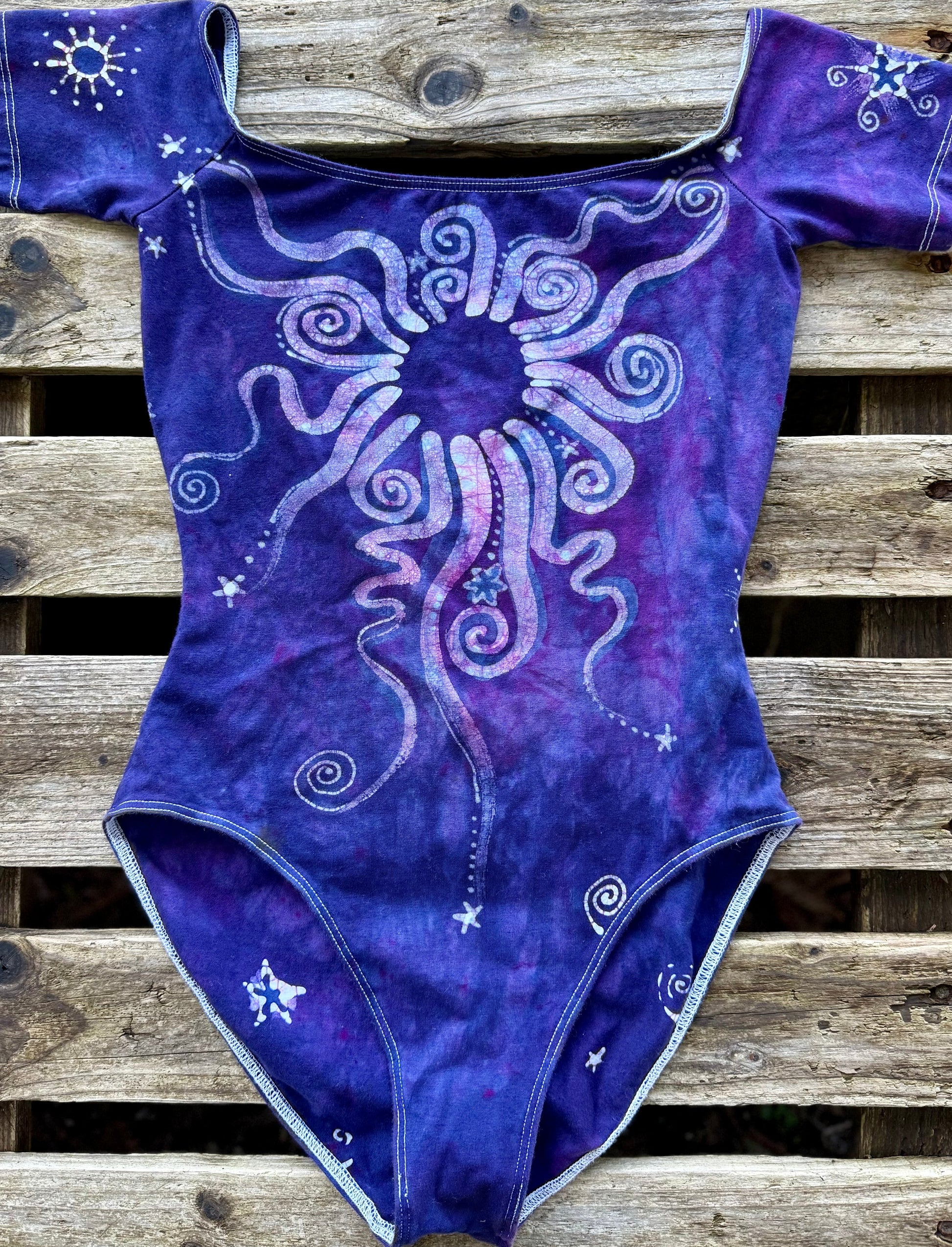 Deep Purple Sun Eclipse Batik Leotard Batikwalla by Victoria Small 