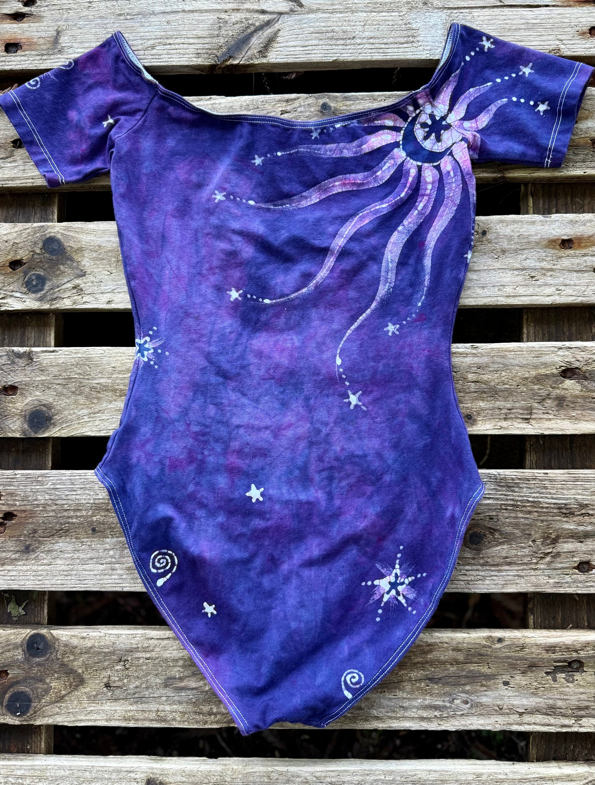 Deep Purple Sun Eclipse Batik Leotard Batikwalla by Victoria 