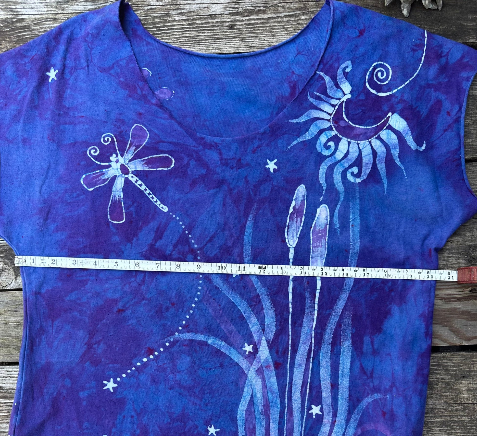 Blue Dragonfly Handmade Batik Scoop Neck Top - Size XL ONLY Tops batikwalla 