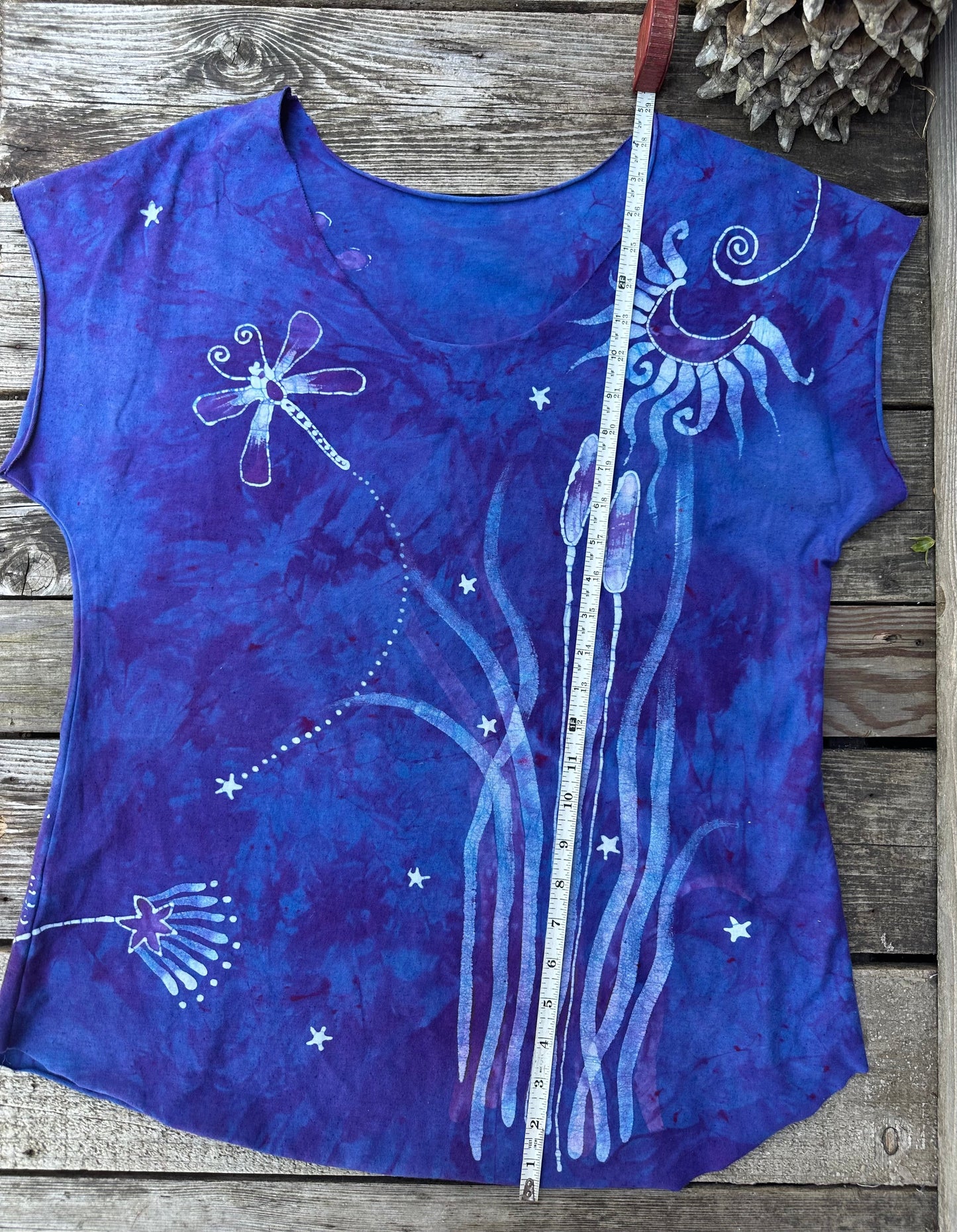 Blue Dragonfly Handmade Batik Scoop Neck Top - Size XL ONLY Tops batikwalla XL 