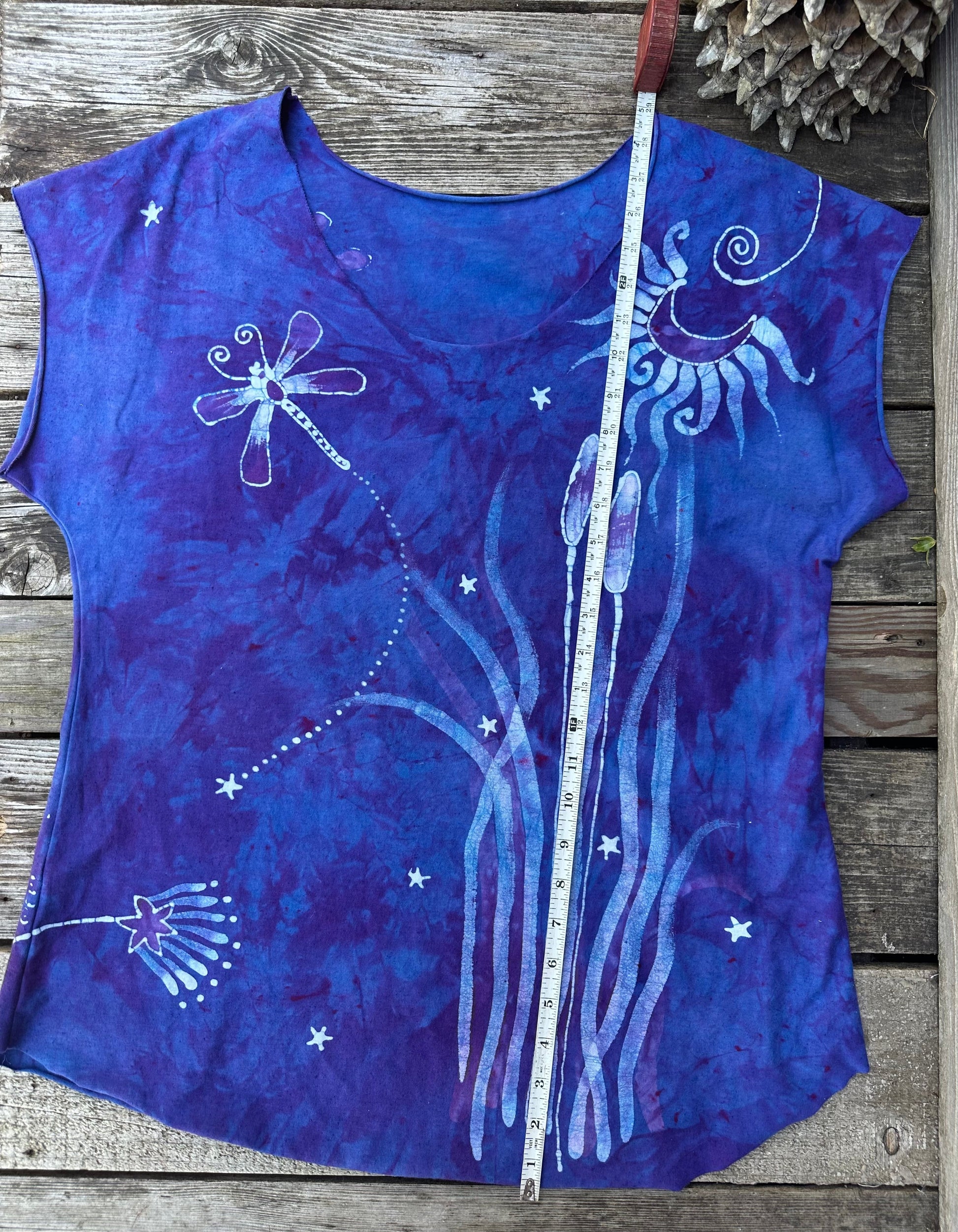 Blue Dragonfly Handmade Batik Scoop Neck Top - Size XL ONLY Tops batikwalla XL 