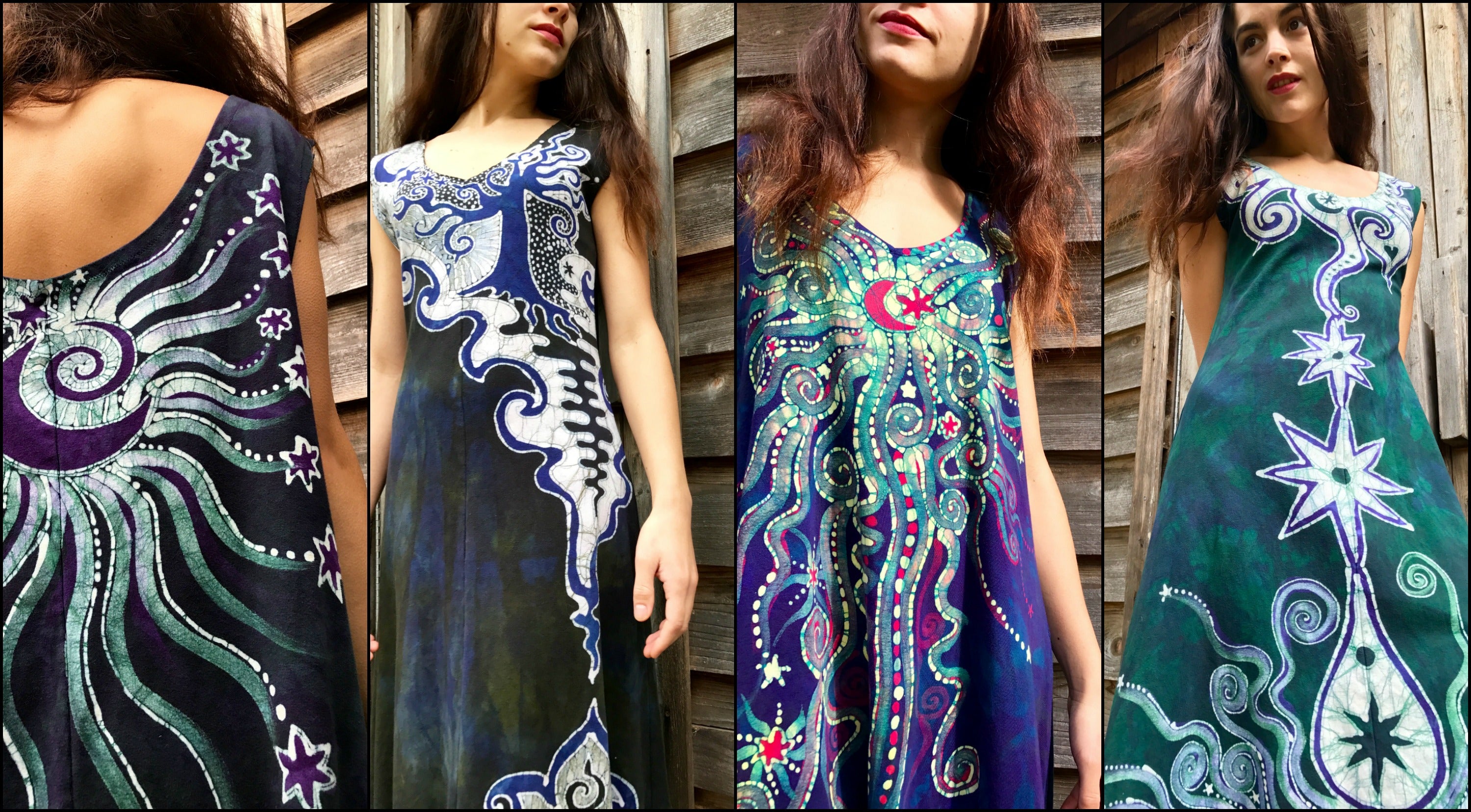 Vintage Batik Print Dress Indonesia high quality Bohemian Indie Vibes, Ethnic Traditional