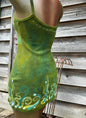 Green Meadow Dancer Batik Long Tank Tunic Dress Tops batikwalla Large 