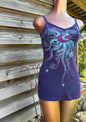 Midnight Moonbeams Batik Long Tank Tunic Dress Tops batikwalla Small 