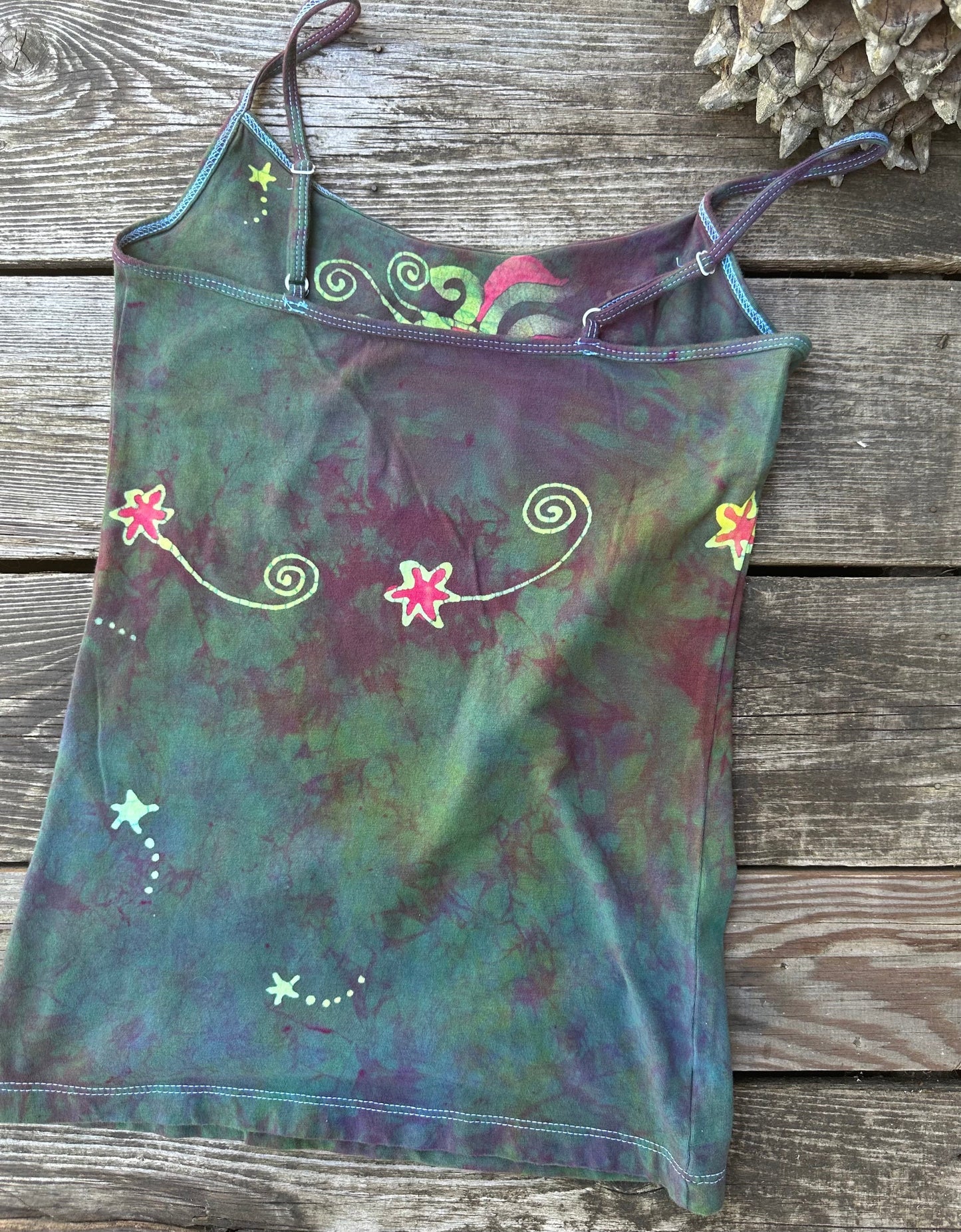 Mermaid Moonbeams - Hand Painted Batik Tank Top Tops batikwalla 