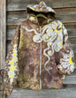 Driftwood Moonbeams Handcrafted Batik Zipper Hoodie - Unisex Size Large hoodie batikwalla 