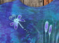 Dragonfly and Cattails Cotton Cut Cropped Tee - Plus Sizes 2X and 3X Shirts & Tops Batikwalla by Victoria 3X 
