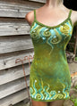 Green Meadow Dancer Batik Long Tank Tunic Dress Tops batikwalla Small 