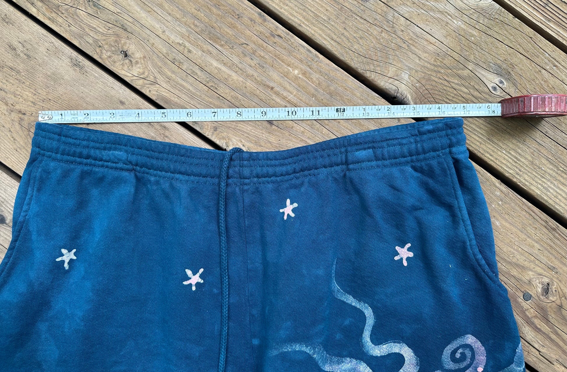 Comfy Cozy Galaxy Shorts - Dark Teal Moon Batikwalla by Victoria 