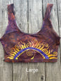 Sunset Gold Horizons Hand Painted Batik Sports Bra Tops batikwalla Large 
