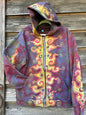 Driftwood Bonfire Swirls Handcrafted Batik Zipper Hoodie - Unisex Size Large hoodie batikwalla 