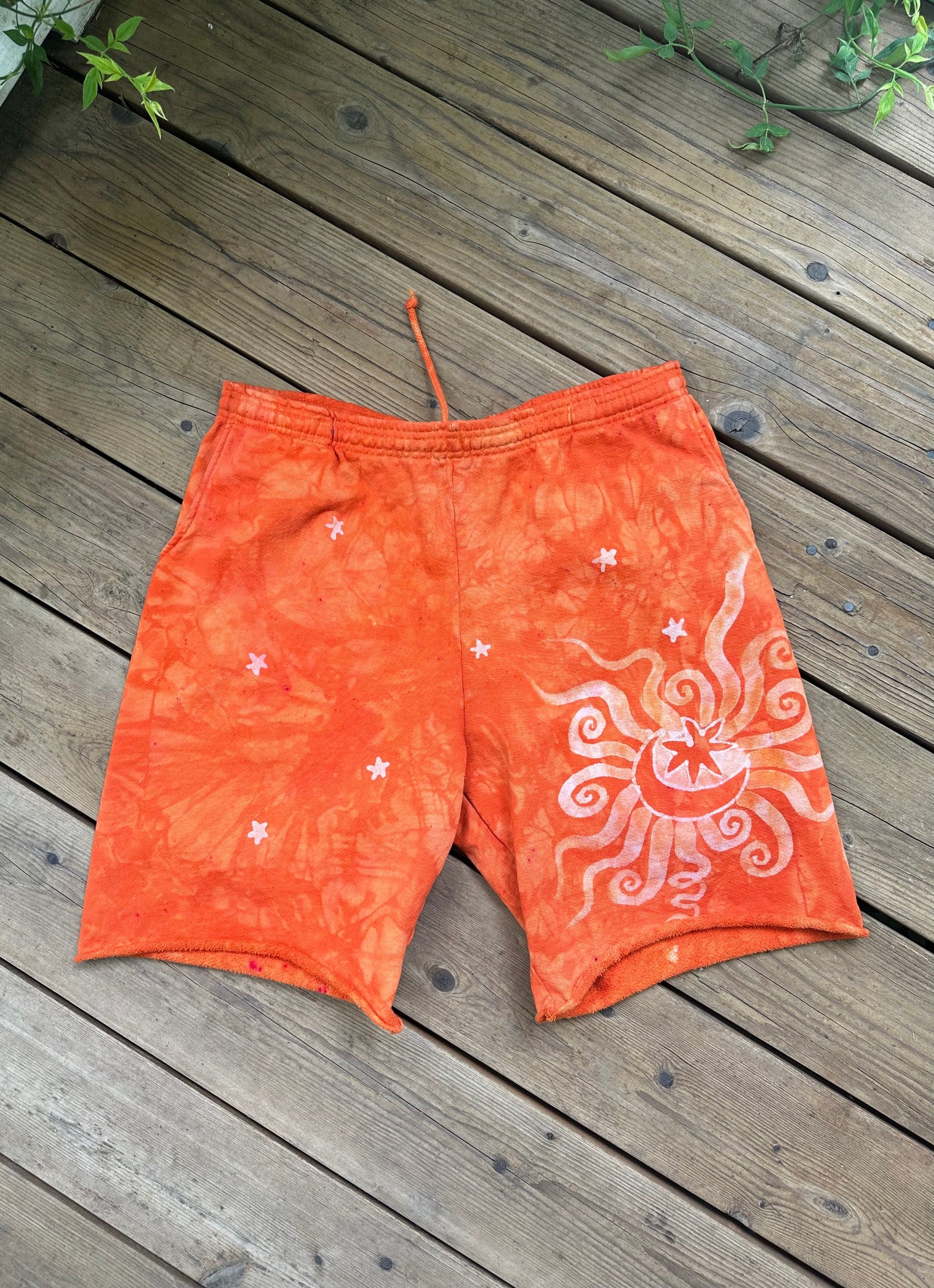 Comfy Cozy Galaxy Shorts - Sunset Orange shorts Batikwalla by Victoria 