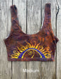 Sunset Gold Horizons Hand Painted Batik Sports Bra Tops batikwalla Medium 