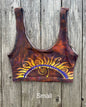 Sunset Gold Horizons Hand Painted Batik Sports Bra Tops batikwalla Small 