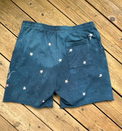 Comfy Cozy Galaxy Shorts - Dark Teal Moon Batikwalla by Victoria 