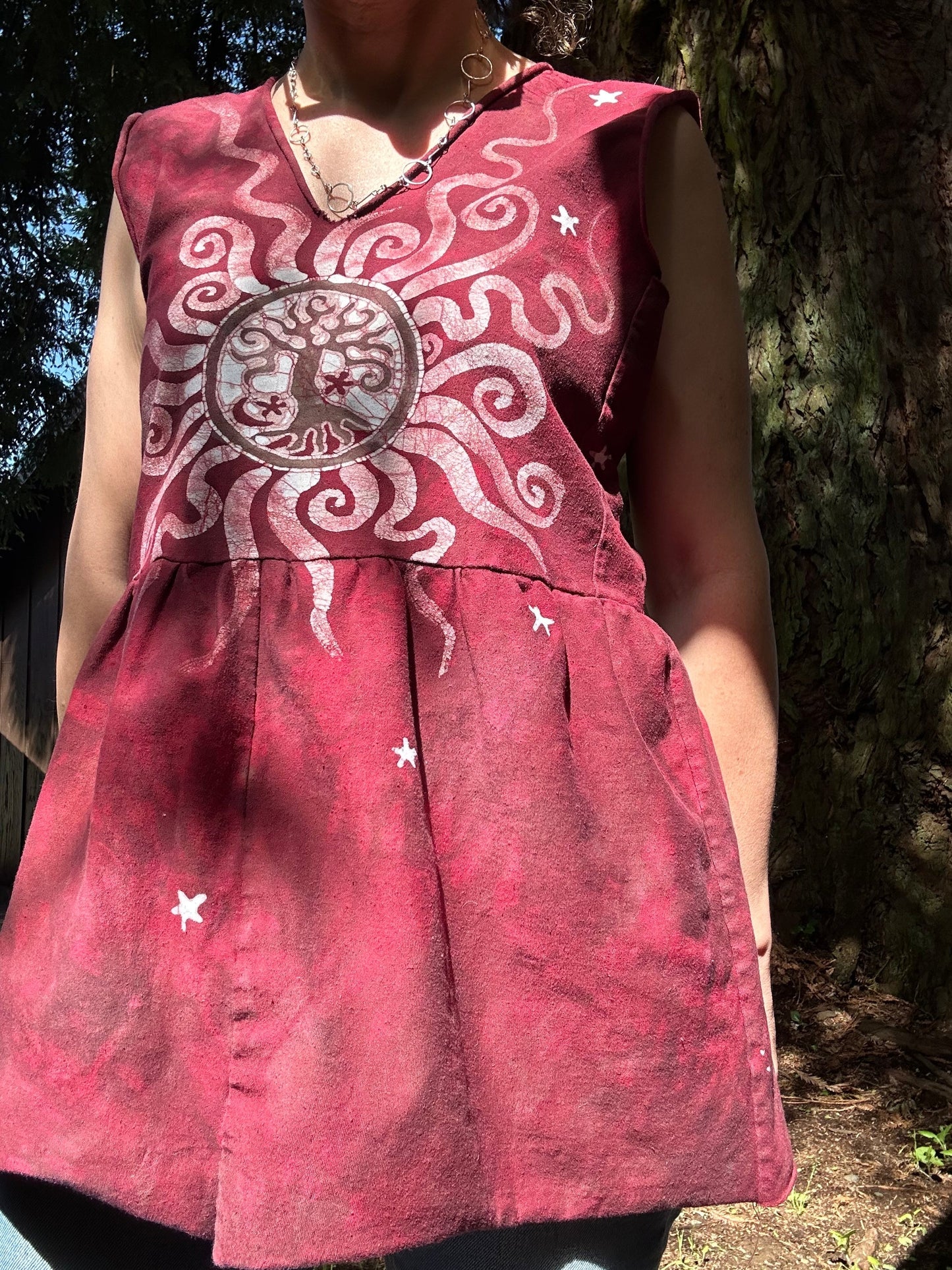 Redwood Hiker Organic Cotton Handmade Batik Tunic Tee Batik Dresses Batikwalla 