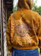 Golden Tree and Moon Handmade Batik Hoodie - 2X Unisex hoodie batikwalla 2X 