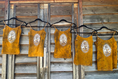 Golden Hour Forest Pendant - Hand Painted Batik Tank Top Tops batikwalla 2X 