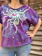 Sunrise Sunset Cotton Cropped Crew Tee Shirts & Tops Batikwalla by Victoria Large 