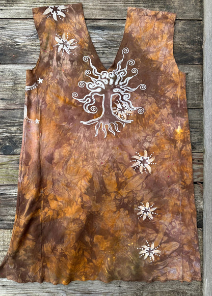 Sands Beach Organic Cotton Batik Dress Tunic Top - size Large Batik Dresses Batikwalla Large 