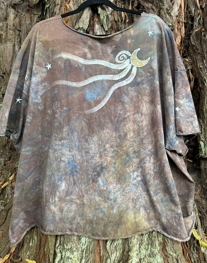 Cedar Forest Tree of Life Cotton Cropped Crew Tee - Size 2X Shirts & Tops Batikwalla by Victoria 