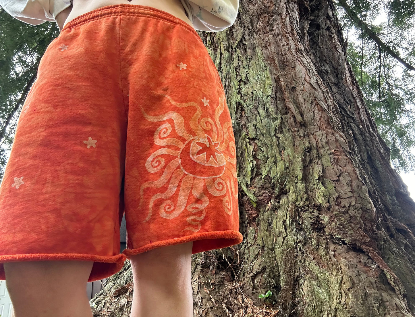 Comfy Cozy Galaxy Shorts - Sunset Orange shorts Batikwalla by Victoria 