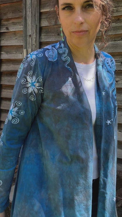 Denim Sky Blue Moonbeams Duster Cardigan Jacket