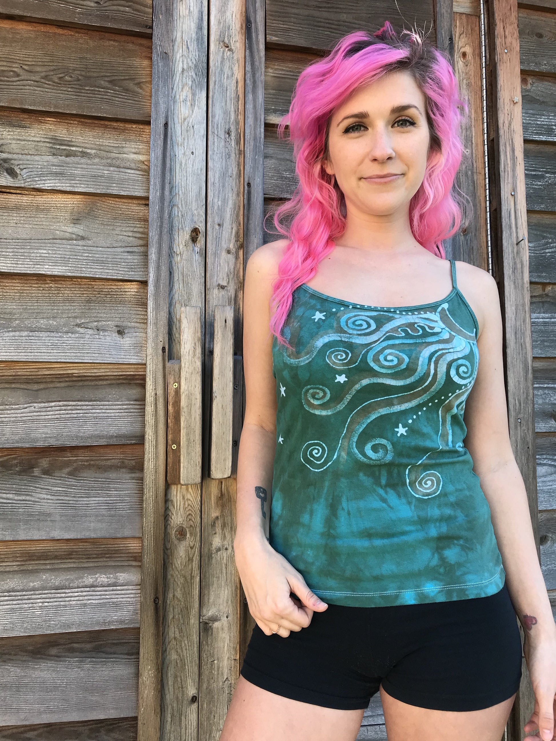 Aqua Moonbeams Yoga Camisole Tops batikwalla 