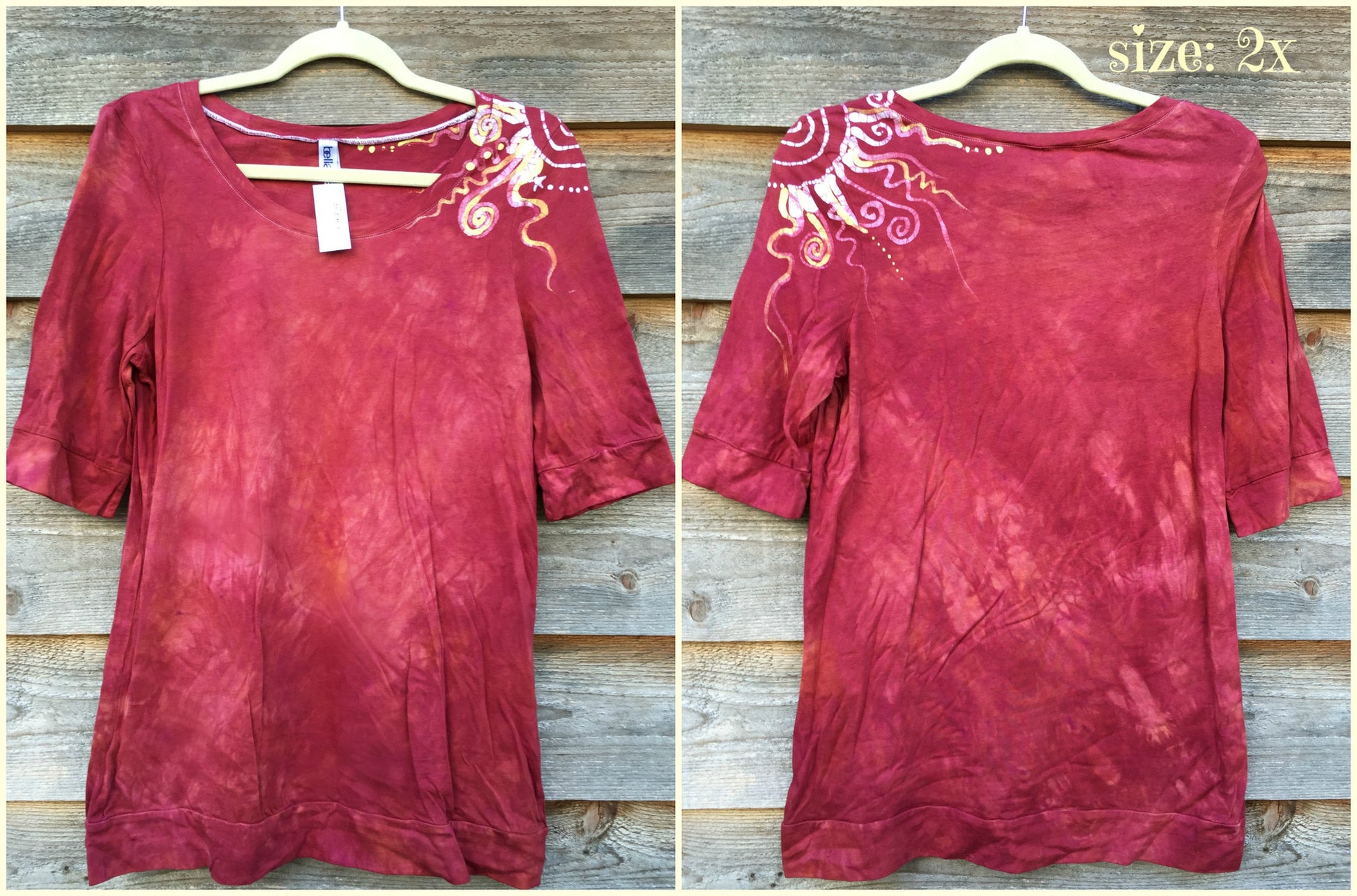 Soft Red Shoulder Swirls Sale Basket Top - Batikwalla 
 - 6