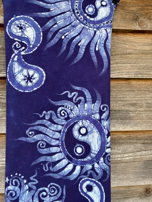 Justice and Hope In Blue and Purple - Hand Painted Organic Cotton Batik Scarf scarf batikwalla 