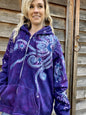 Starseed Moonbeams In Purple Passion - Organic Cotton Zip Up Batik Hoodie - in 2X hoodie batikwalla 