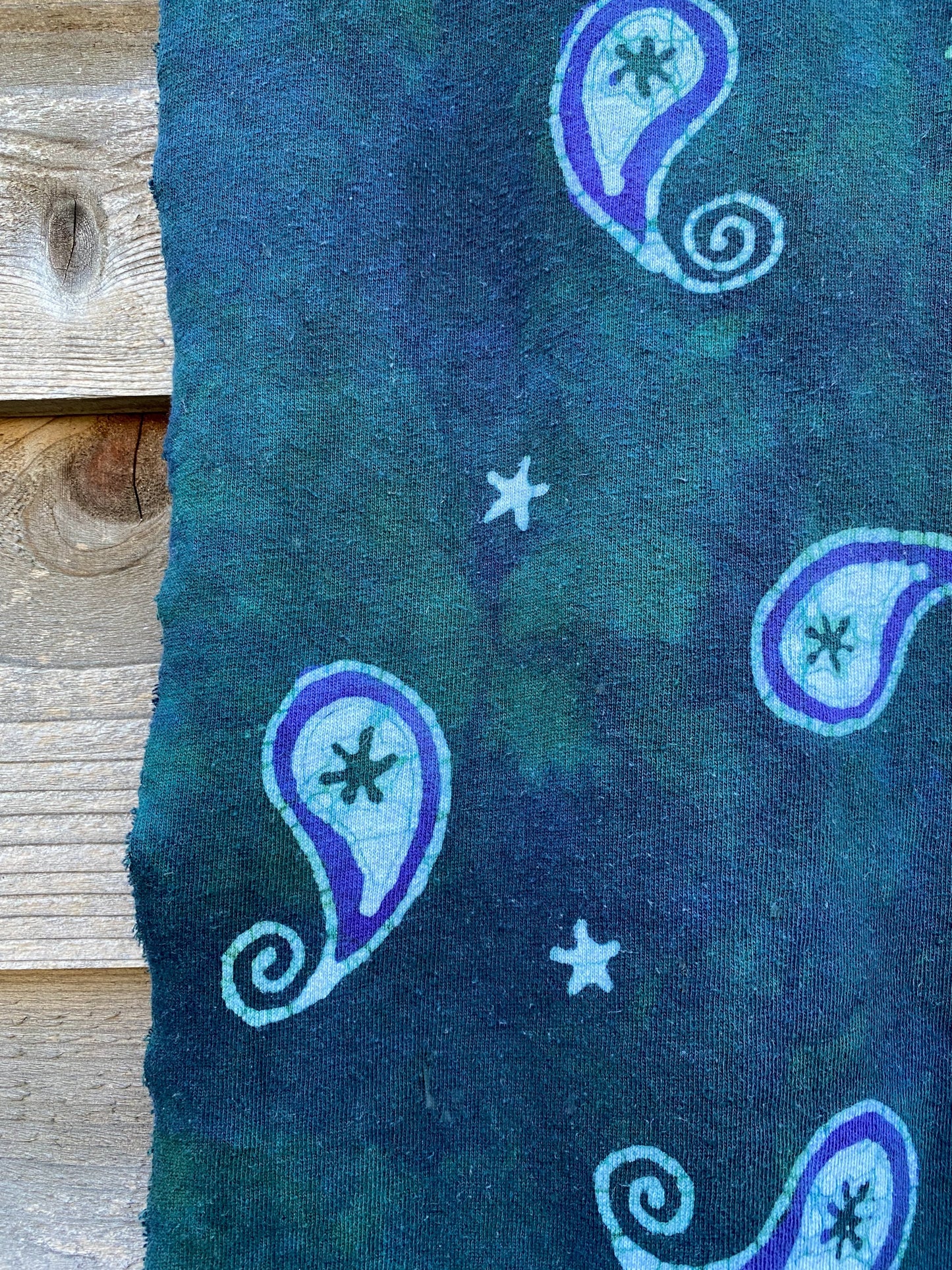 Teal Paisley Scarf - Hand Painted Organic Cotton Batik scarf batikwalla 