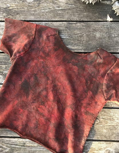 Red Roots Thick Organic Cotton Handmade Batik Top, Size Small Batik Dresses Batikwalla 