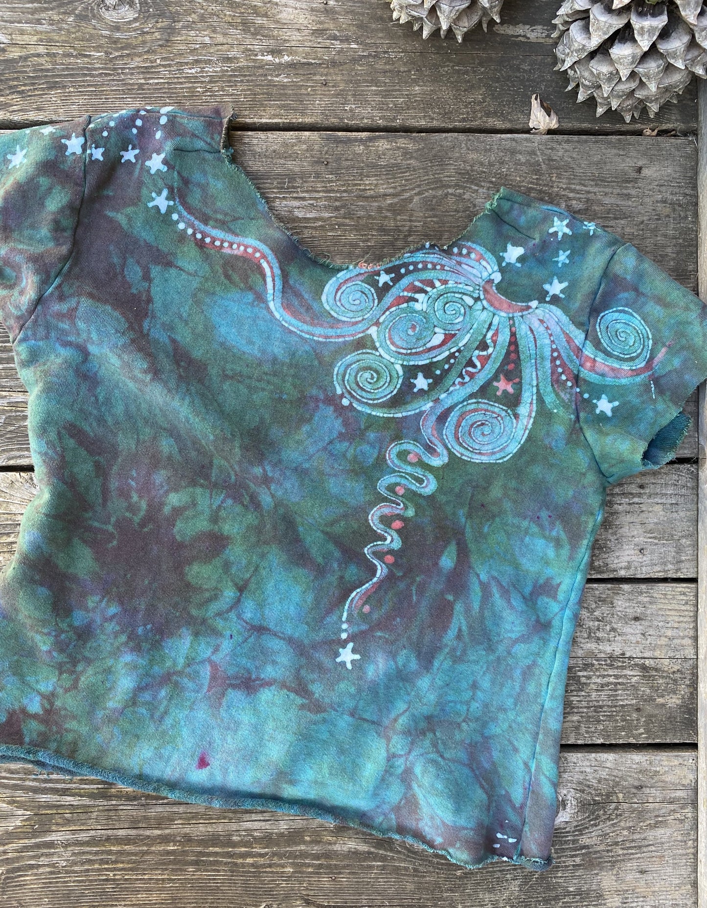 Mint Garden Organic Cotton Handmade Batik Top - Medium Batik Dresses Batikwalla 