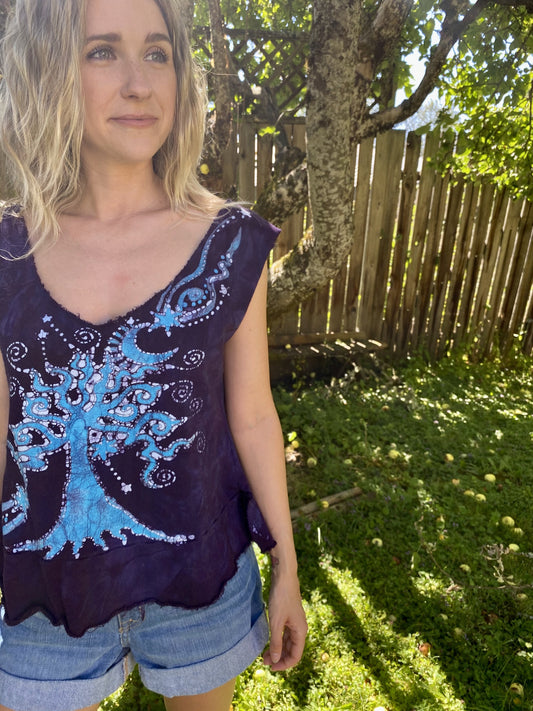 Loves Trees Organic Cotton Handmade Batik Top - Small Batik Dresses Batikwalla 