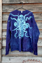 Midnight Moon Star Long Sleeve Batik Tshirt tshirt batikwalla 2X 
