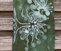 Tree of Life In Moss Green - Hand Painted Organic Knit Fabric Scarf scarf batikwalla 