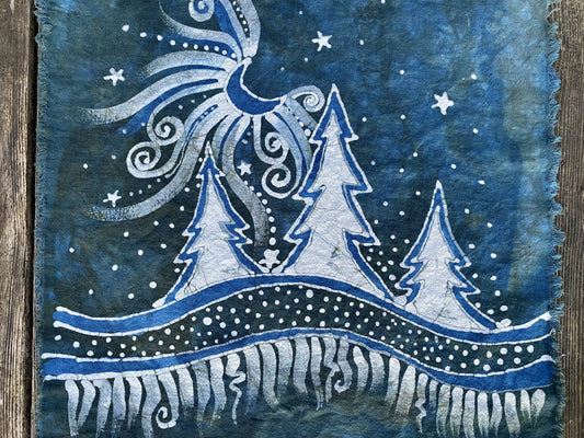 Blue River Forest Batik Bandana scarf batikwalla 