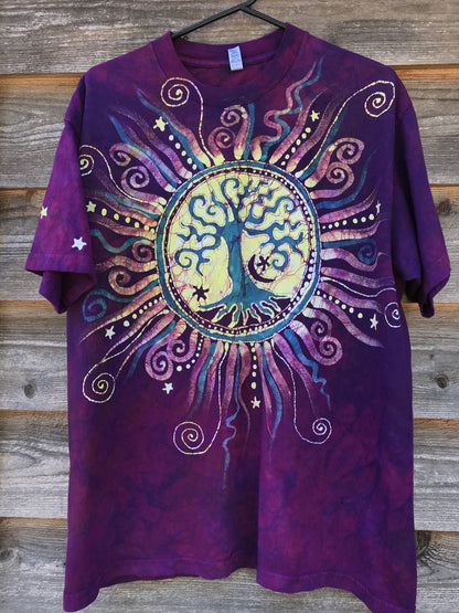 Soul Light Tree of Life Organic Cotton Tshirt - Size Large tshirt batikwalla 